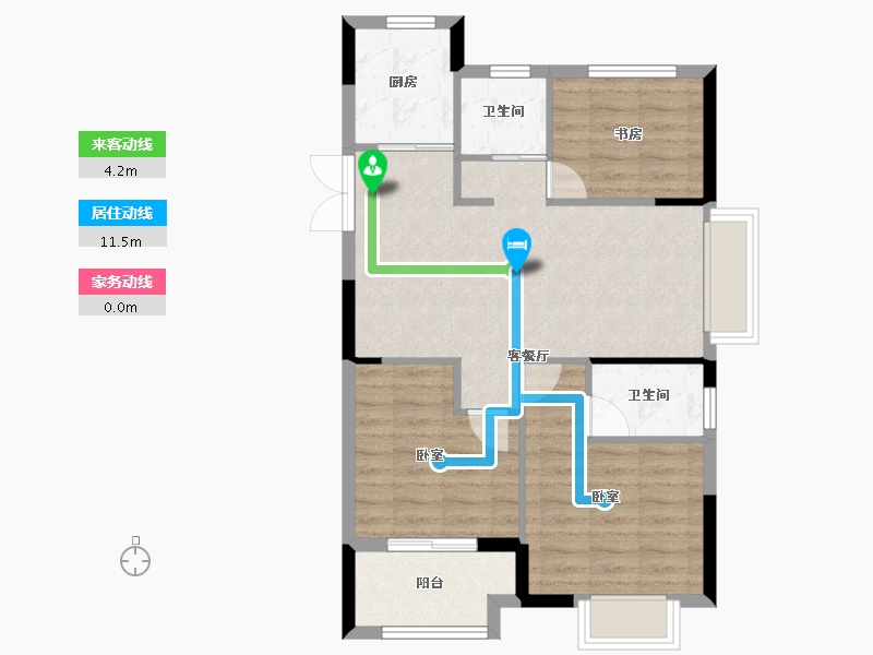 浙江省-杭州市-绿城海宁钱塘印月-71.00-户型库-动静线