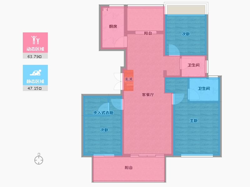 安徽省-阜阳市-同昇·西溪玫瑰-100.00-户型库-动静分区