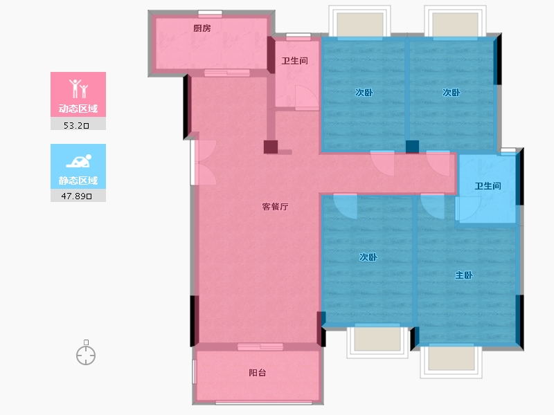 江西省-南昌市-淘鑫未未来-91.40-户型库-动静分区