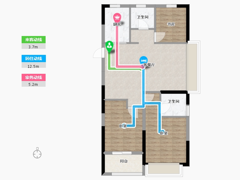 浙江省-嘉兴市-万城景湖园-75.99-户型库-动静线