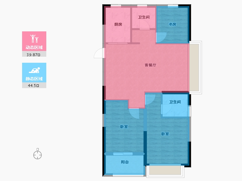 浙江省-嘉兴市-万城景湖园-75.99-户型库-动静分区