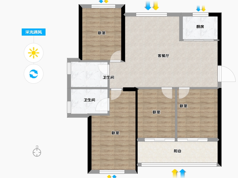 福建省-福州市-世茂福晟滨江时代-91.01-户型库-采光通风