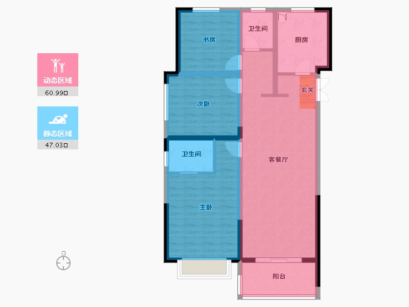 安徽省-阜阳市-天筑郦城-96.46-户型库-动静分区