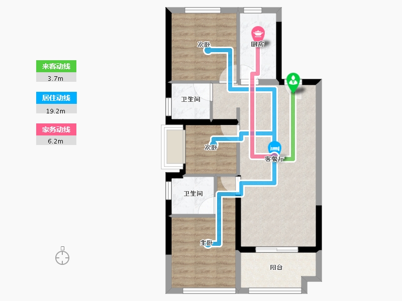 福建省-漳州市-金地宝嘉厦一城-69.99-户型库-动静线