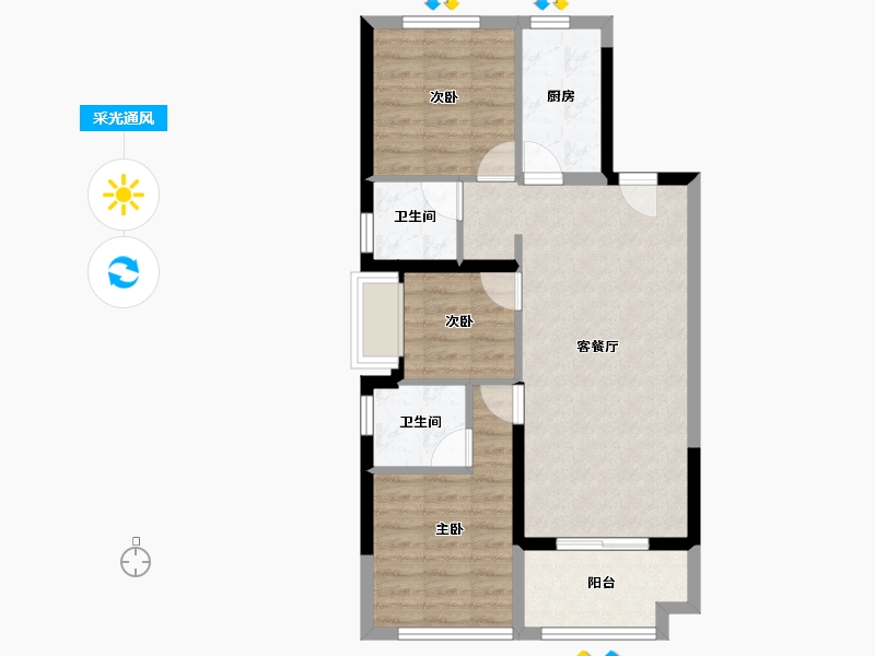 福建省-漳州市-金地宝嘉厦一城-69.99-户型库-采光通风