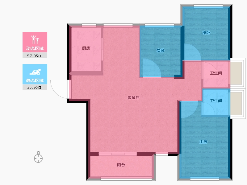 福建省-漳州市-阳光城大唐翡丽印象-84.00-户型库-动静分区