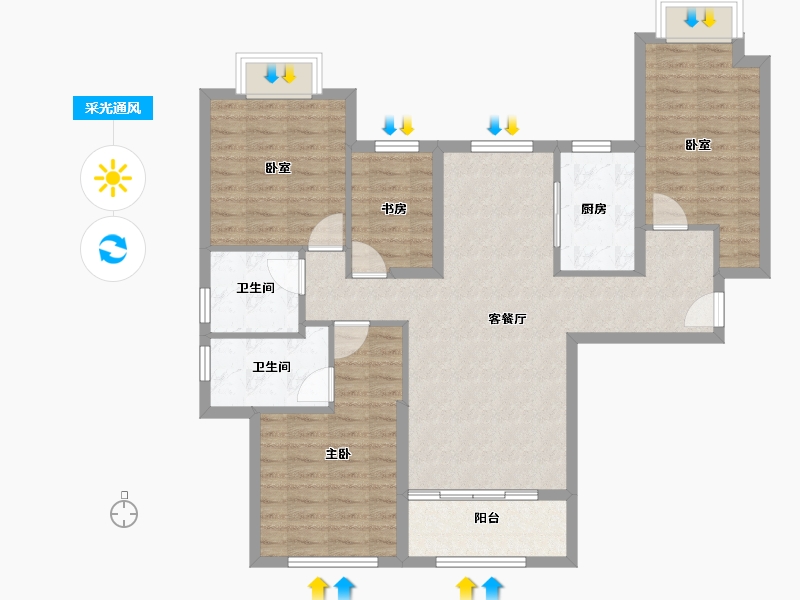 福建省-厦门市-泰禾首玺-98.00-户型库-采光通风