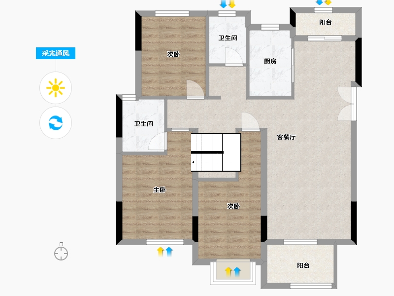 江西省-南昌市-淘鑫未未来-91.00-户型库-采光通风