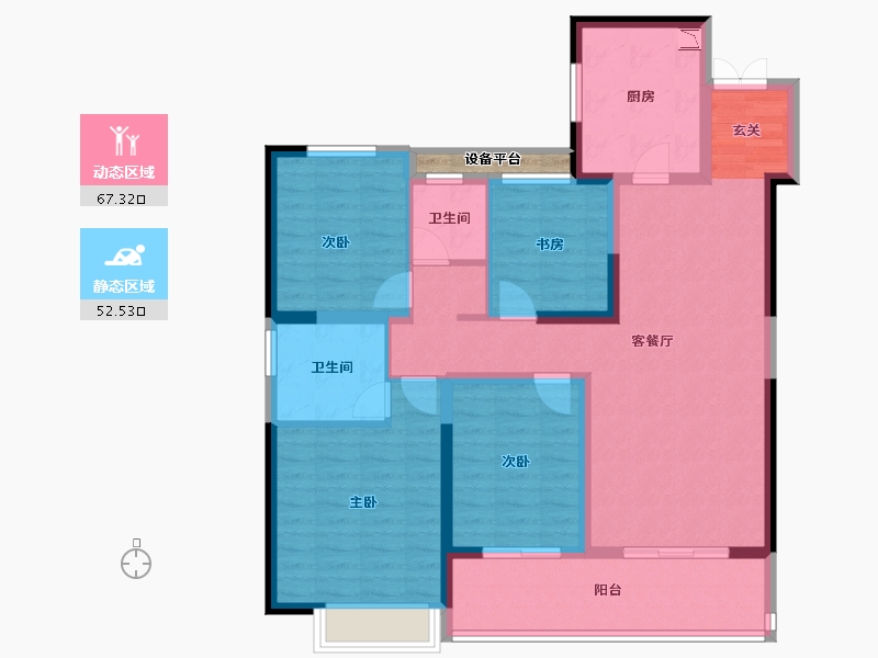 安徽省-阜阳市-天筑郦城-108.11-户型库-动静分区