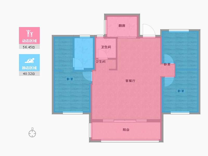 福建省-福州市-正荣悦璟台-87.00-户型库-动静分区