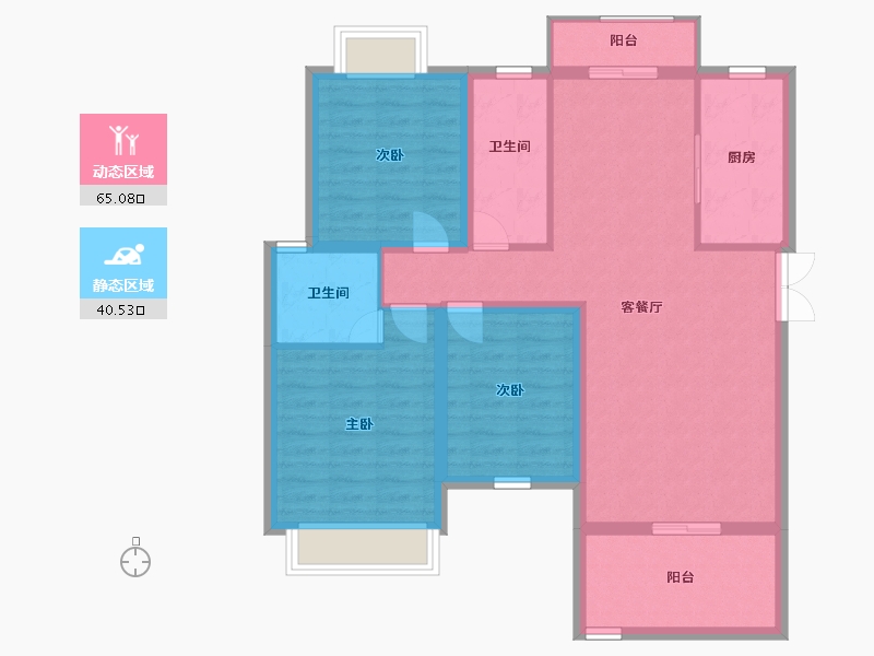 江西省-南昌市-东投阳光城-94.60-户型库-动静分区