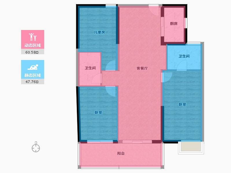 福建省-莆田市-滨溪正荣府-98.00-户型库-动静分区