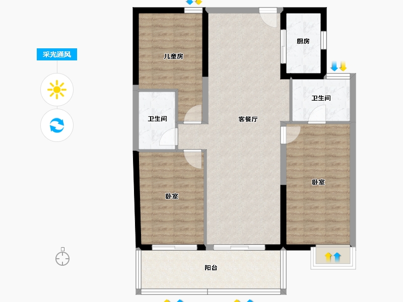 福建省-莆田市-滨溪正荣府-98.00-户型库-采光通风