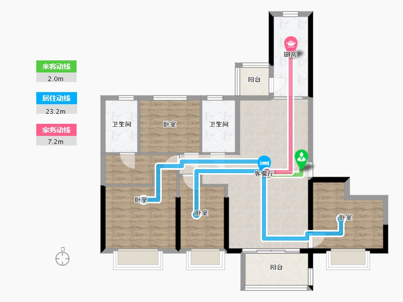 吉林省-辽源市-四平恒大首府-104.53-户型库-动静线