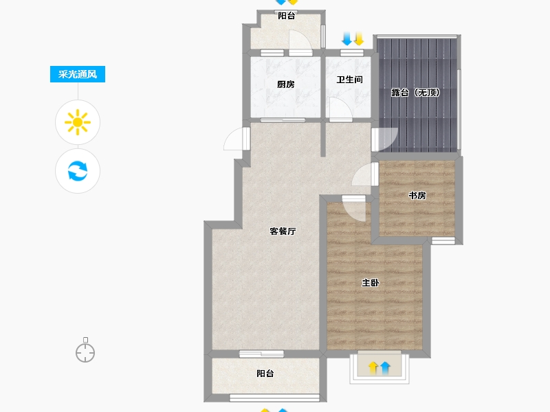 江西省-南昌市-东投阳光城-70.00-户型库-采光通风