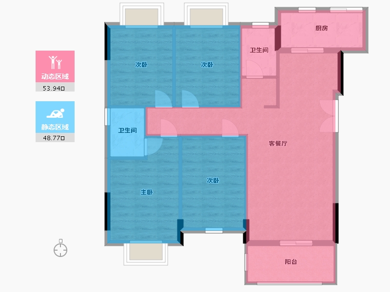 江西省-南昌市-淘鑫未未来-93.70-户型库-动静分区