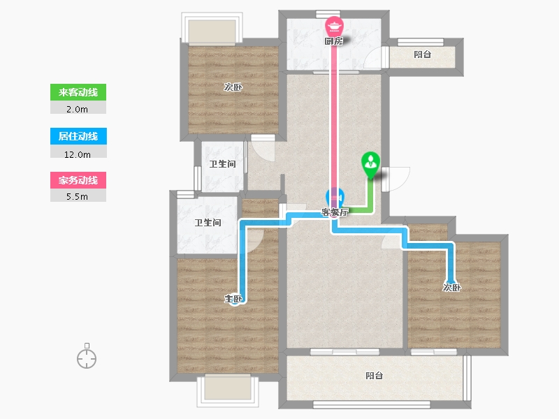 江西省-南昌市-文一锦门香溪南岸-90.52-户型库-动静线