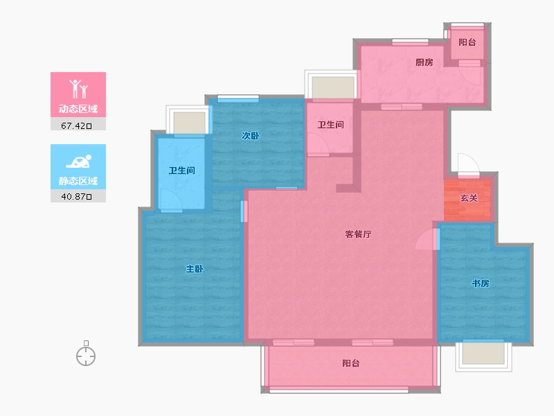 江西省-南昌市-文一锦门香溪南岸-96.80-户型库-动静分区