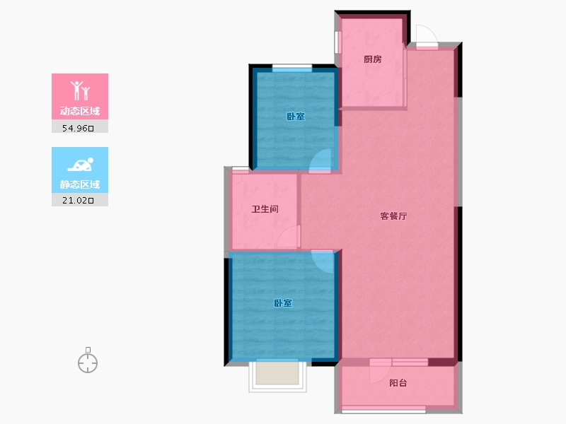 山东省-青岛市-鑫江花漾里-68.00-户型库-动静分区