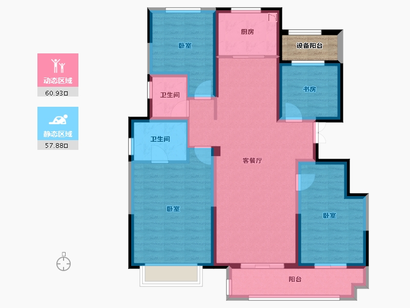 浙江省-宁波市-爱琴海国际广场-109.20-户型库-动静分区