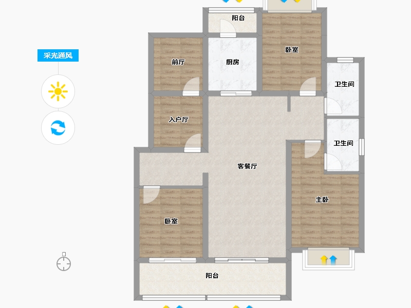 江西省-上饶市-东华御府-114.70-户型库-采光通风