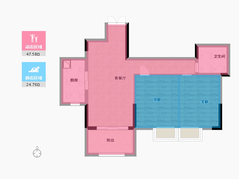 江西省-九江市-水墨江南-64.30-户型库-动静分区