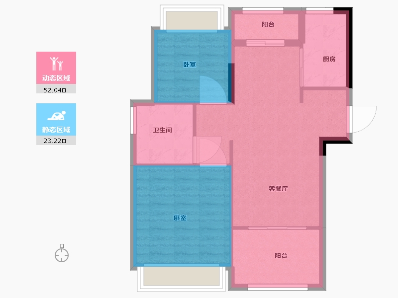 浙江省-湖州市-鑫远太湖健康城·伴月湾-68.19-户型库-动静分区