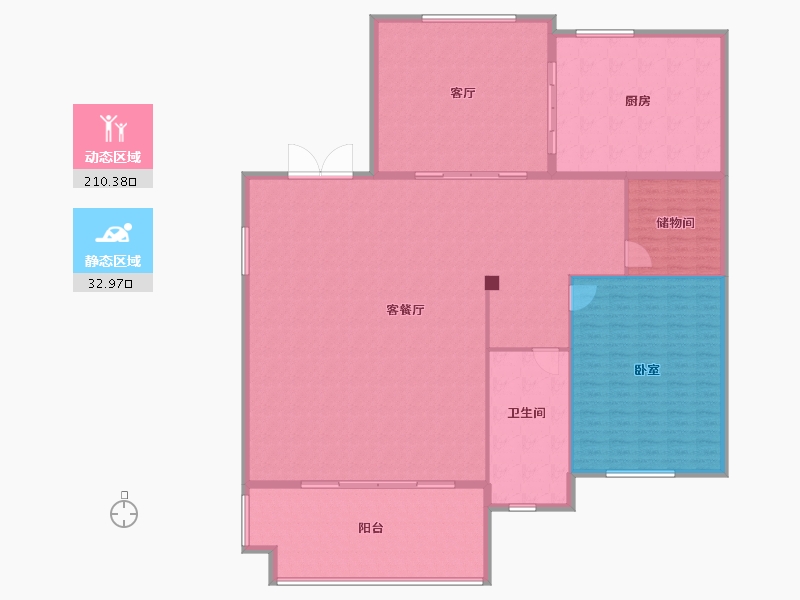 浙江省-宁波市-半山美庐-230.00-户型库-动静分区