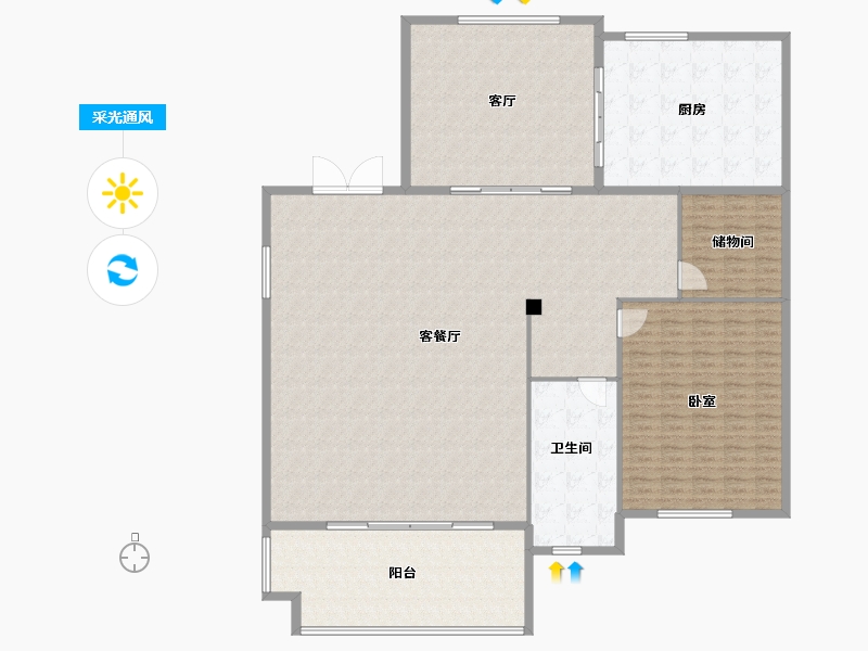 浙江省-宁波市-半山美庐-230.00-户型库-采光通风