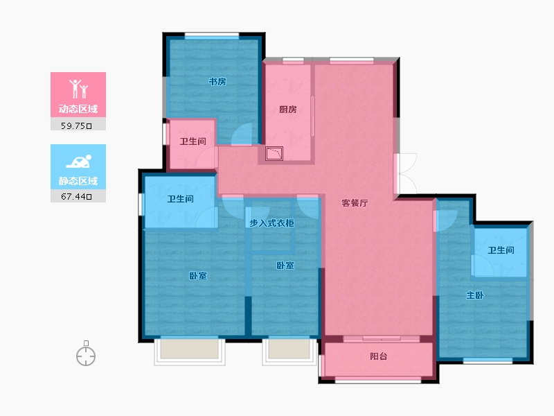 浙江省-宁波市-爱琴海国际广场-113.22-户型库-动静分区