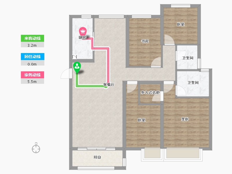 浙江省-宁波市-爱琴海国际广场-103.97-户型库-动静线