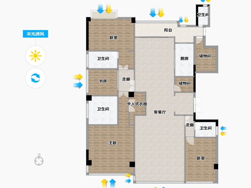 福建省-泉州市-南益广场-264.36-户型库-采光通风