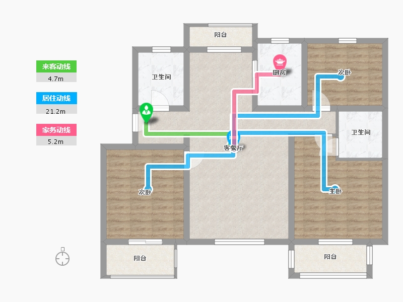 山东省-青岛市-旭辉银盛泰博观星海一期-102.60-户型库-动静线