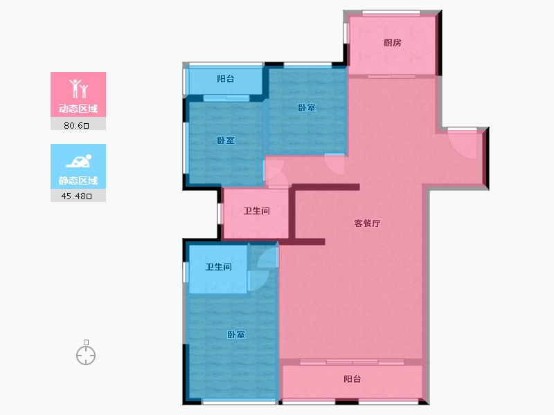 浙江省-温州市-新希望天麓-114.29-户型库-动静分区