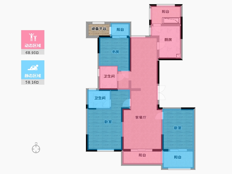 浙江省-湖州市-恒大龙溪翡翠-114.00-户型库-动静分区