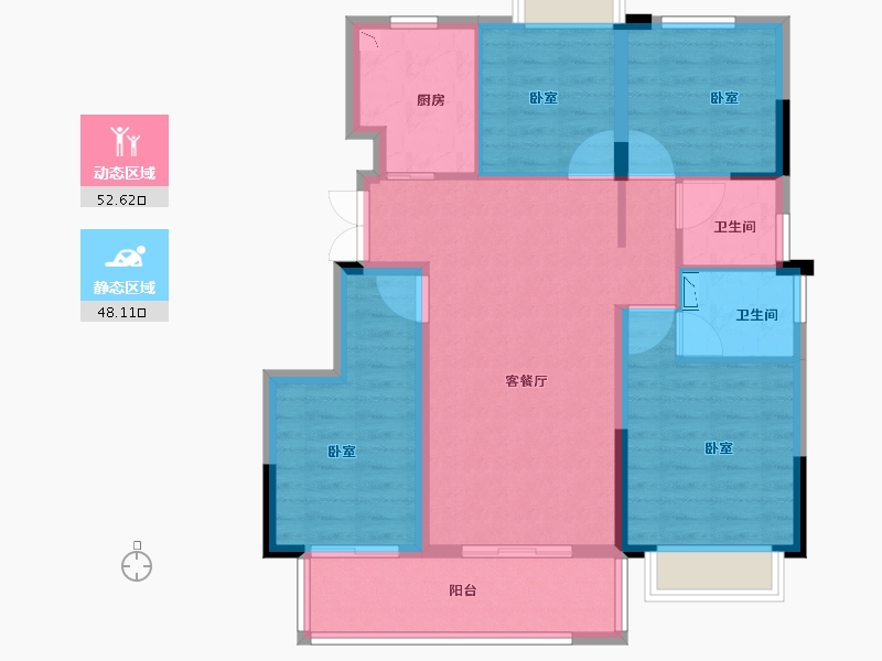 浙江省-丽水市-松泰松溪新语-90.00-户型库-动静分区