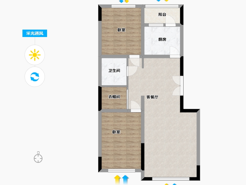 吉林省-辽源市-玉圭园-御水丹堤-77.88-户型库-采光通风