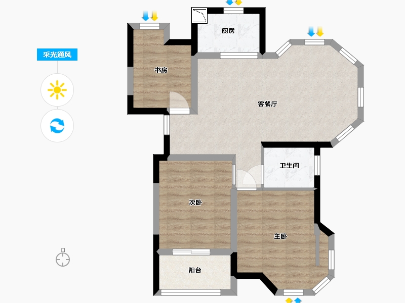 江西省-南昌市-世纪乐活公元城-70.99-户型库-采光通风