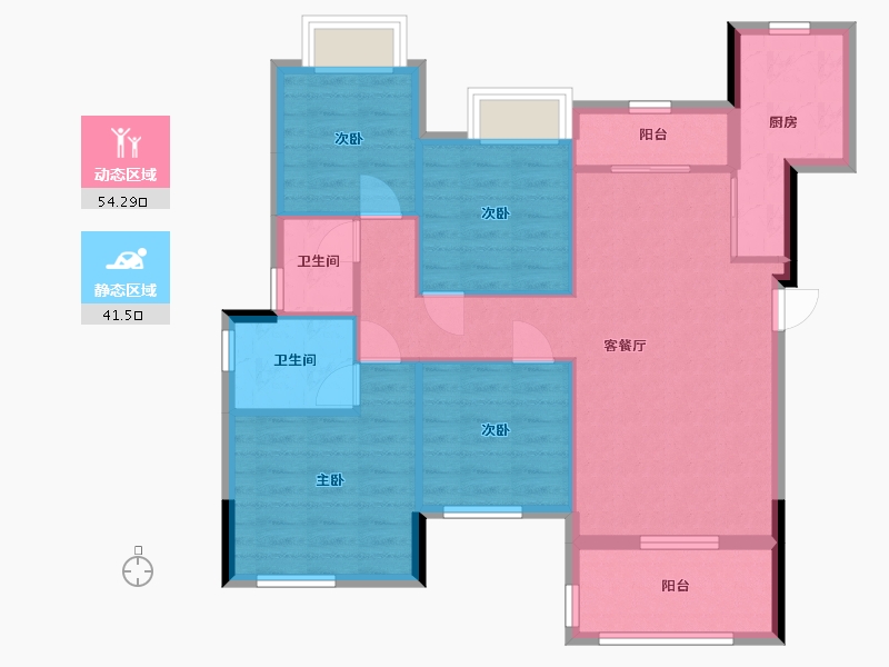 江西省-南昌市-力高君御世家-86.00-户型库-动静分区