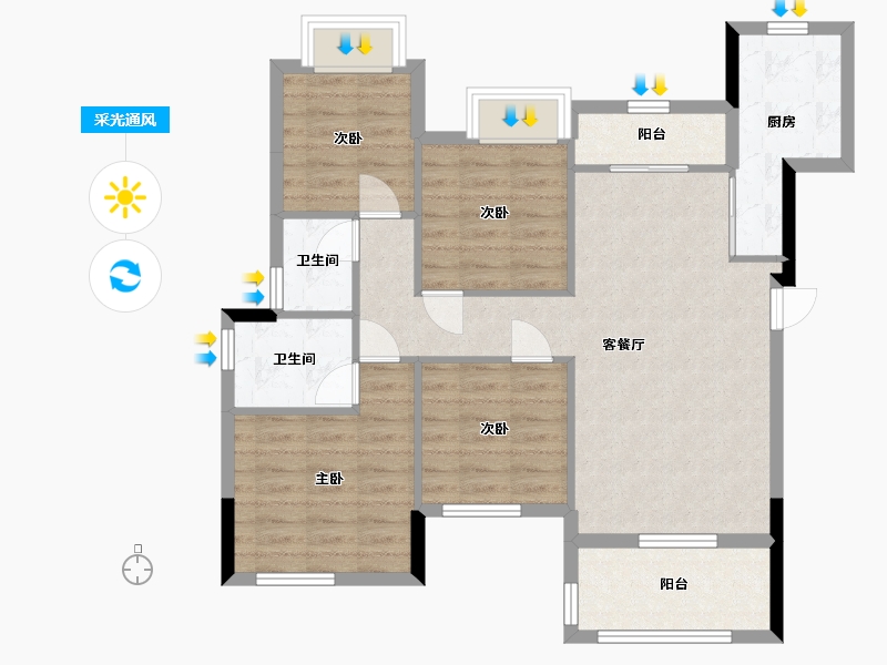 江西省-南昌市-力高君御世家-86.00-户型库-采光通风