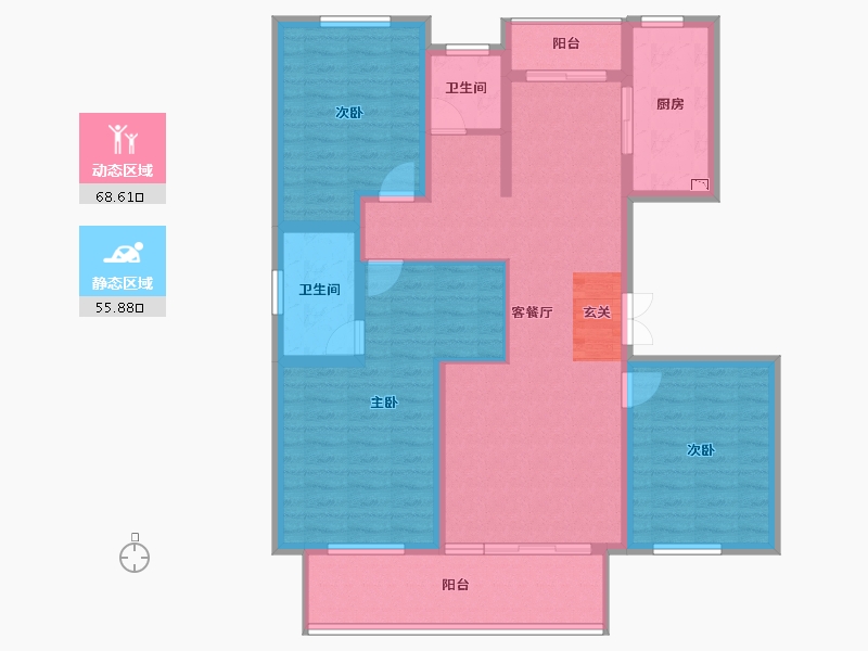 安徽省-阜阳市-大城小院-111.13-户型库-动静分区