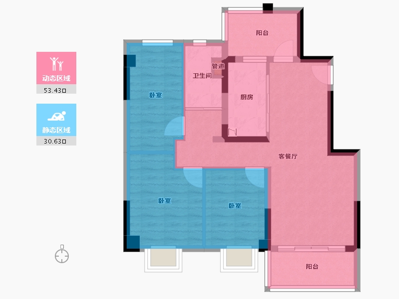 安徽省-马鞍山市-碧桂园滨江世家-73.99-户型库-动静分区