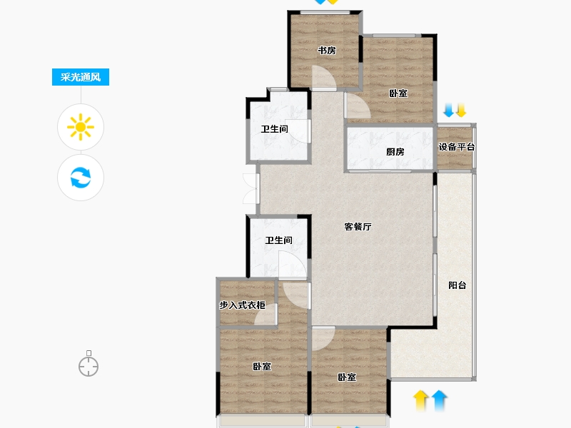 浙江省-金华市-横店南江西园-100.00-户型库-采光通风