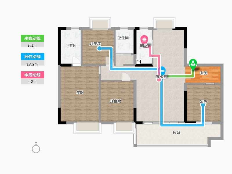 江西省-九江市-碧桂园联发·浔阳府-113.60-户型库-动静线