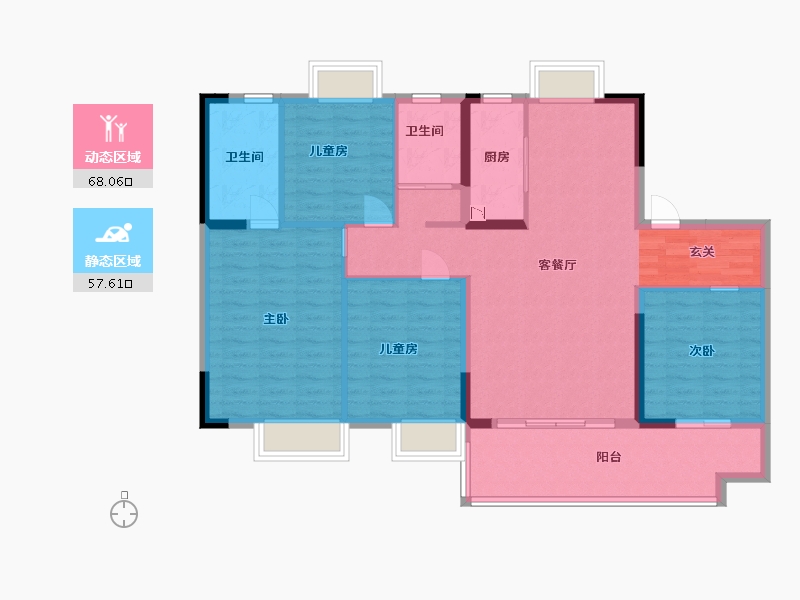 江西省-九江市-碧桂园联发·浔阳府-113.60-户型库-动静分区