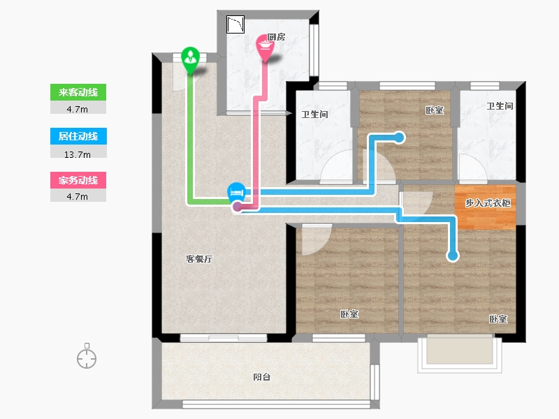 福建省-泉州市-凯旋壹号-78.00-户型库-动静线