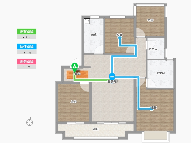 浙江省-宁波市-富力·湖滨天地-102.00-户型库-动静线