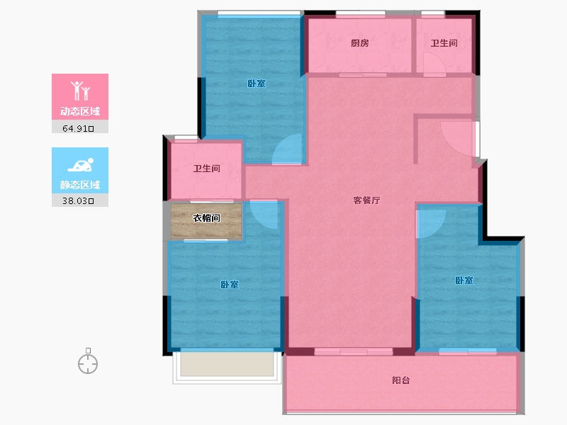 江苏省-盐城市-佳源广场-96.00-户型库-动静分区