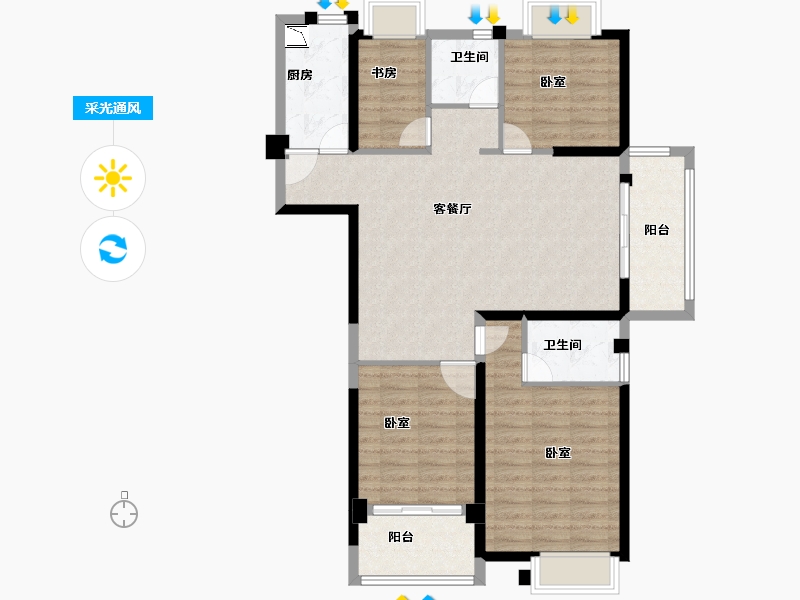 福建省-龙岩市-美伦·生态城-98.00-户型库-采光通风