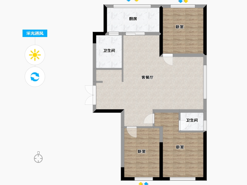 吉林省-四平市-巨展•活力城-92.72-户型库-采光通风